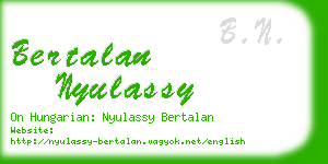 bertalan nyulassy business card